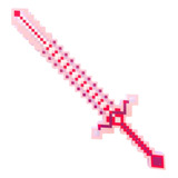 Espada De Diamante Rosa Brinquedo Com Luz E Som Minecraft