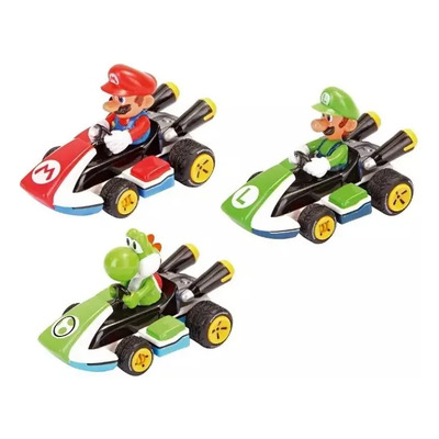 Carritos Mariokart Pullspeed De Fricción Pack De 3 Carrera Color Verde | Envío gratis