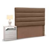 Cabeceira Cama Box Solteiro 90cm Greta Suede Marrom E 1 Cria