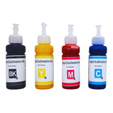 Pack Tinta Sublimacion Bk C M Y Para Epson Brother 100ml