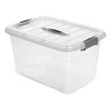 Caja Organizadora Plástica Transparente Grande Con Tapa 17l