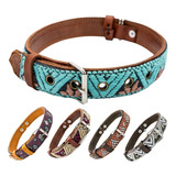 Paw Tribe Western Dog Collar - Cuero Bordado Para Perros Peq