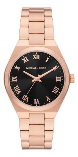 Reloj Mujer Michael Kors Mk7392 Lennox  Color De La Correa Rosa Color Del Bisel Rosa Color Del Fondo Negro