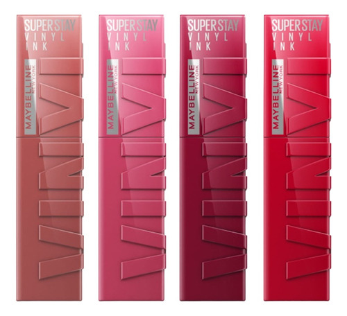 Set X4 Maybelline Vinyl Ink Cheeky- Coy- Unrivaled- Wicked