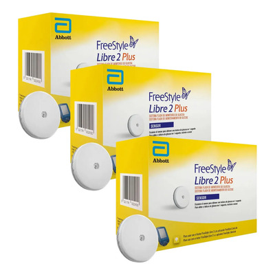 Combo X3 Sensor Freestyle Libre 2 Plus 1 Parche. Color Amarillo | Meses sin interés
