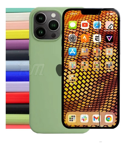 Case Silicone Compatível iPhone 7 Ao 14 Pro Max Abacate