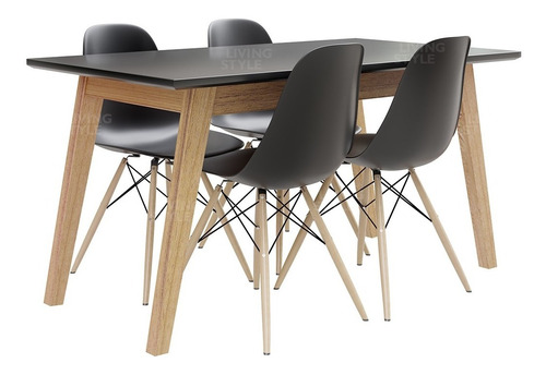 Combo Escandinavo Nordico Mesa Comedor 160 + 6 Sillas Eames