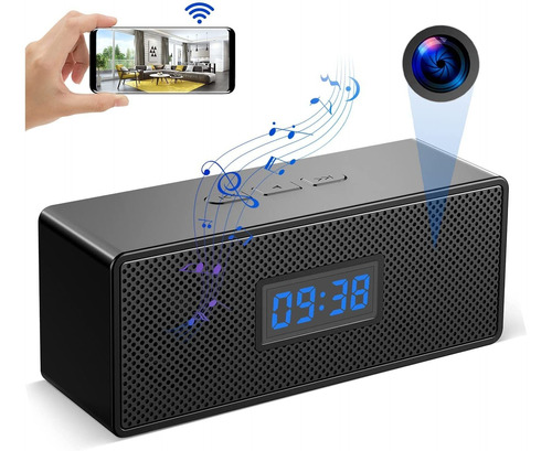 Cámara Oculta Espía Wifi Con Altavoz Bluetooth Reloj Secreto