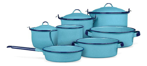 Batería De Cocina 10 Pz Popular Peltre Cinsa Azul