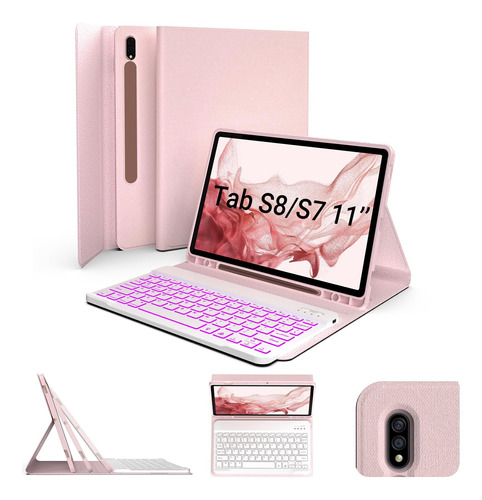 Typecase Galaxy Tab S7 11  -7 Colors Backlit Keyboard (pink)