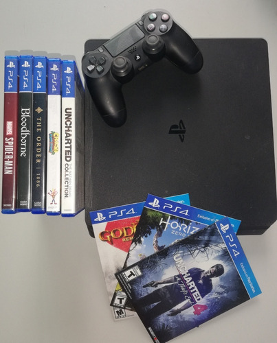 Sony Playstation 4 Slim 500gb Standard Jet Black (8 Juegos)