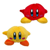 2 Kirby Nintendo Game Pelúcias Amarelo E Rosa 