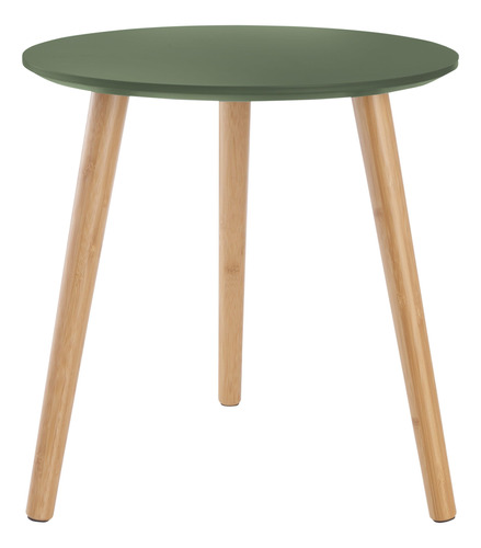 Mesa Lateral Auxiliar Madera Verde 40h 40cm