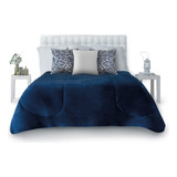 Cobertor Liso Azul King Size Dormireal Edredón Térmico