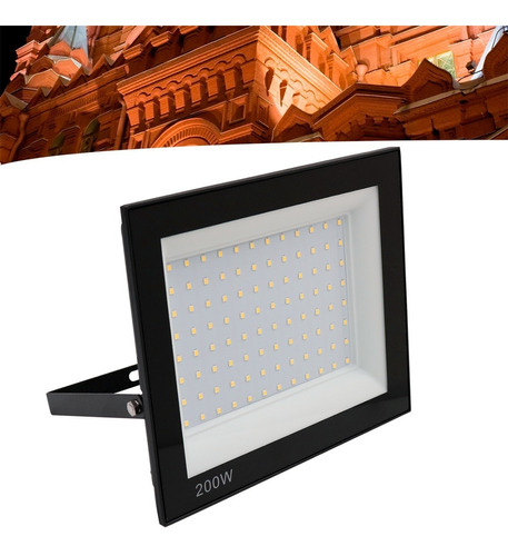 Refletor Led 200w Holofote Bivolt Luz Quente 3000k