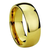 Aliança Banhada Ouro 18k 8mm Tradicional Tungstênio Avulsa