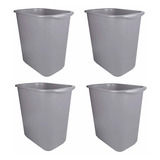 Pack De 4 Cestos Rectangulares 13 L Color Gris