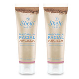 2 Crema Facial Piel Grasa Mascarilla Arcilla Purifica Sheló