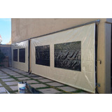 Toldo Lona Cortina Con Ventana 5.3x2.1 Y Kit Enrollable G