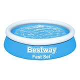 Pileta Inflable Redonda 1,83 Mts Bestway Fast Set 940 L Azul