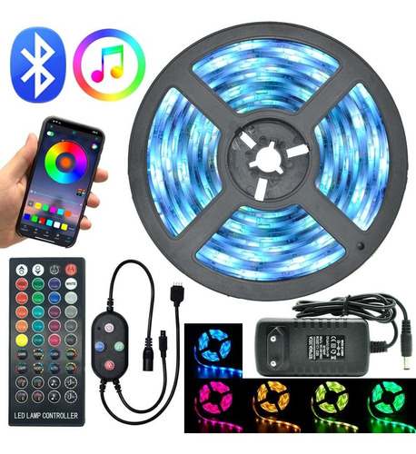 Tira Led Rgb 5050 Rítmica Musica Sonido Decoración Luces