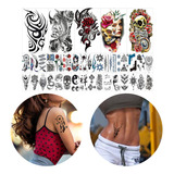 42 Tatuaje Tatto Temporal Falso Brazo Pierna Hombre Mujer