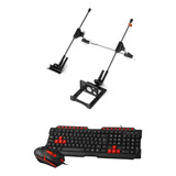 Teclado E Mouse Gamer Usb Gk-20bk + Suporte Apoio Notebook