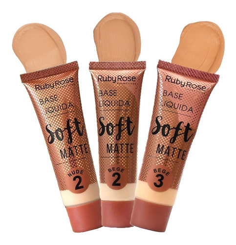 Base Líquida Soft Matte Bege 2-3 / Nude 2 Ruby Rose Hb8050