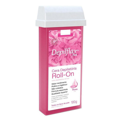 Depilflax Cera Depilatória Roll On Refil 100g - Rosas