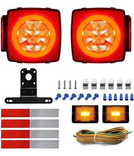 Kit De Luces Traseras Led Para Remolque Liloom 12v Ip68