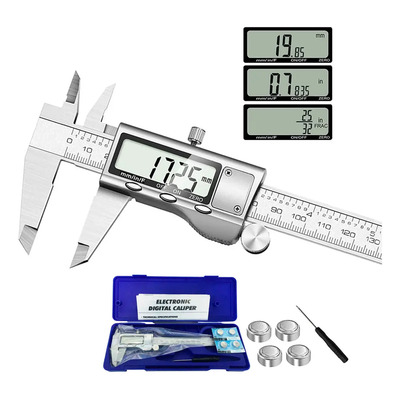 Calibrador Vernier Digital 6 In,con Una Precisión De ±0,001in\u002F0,01mm,construcción Acero Inoxidable, Pantalla Lcd Grande Con Apagado Automático ,medida En Mm\u002Fin,ideal Para Mecánicos, Ingenieros, Diyers | MercadoLibre