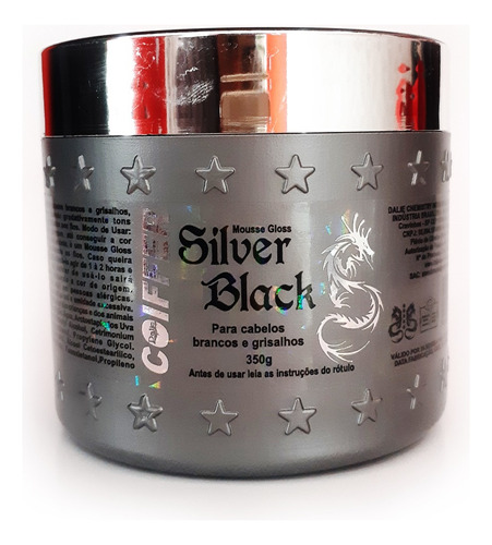 Coiffer Silver Black Mousse Gloss Para Cabelos Brancos 350g