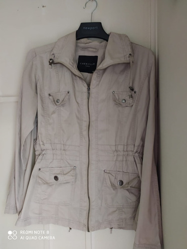 Chaqueta Mujer Gabardina Beige, Usada Talla 40