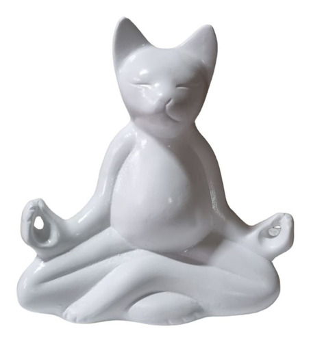 Gato Zen Decorativo  De Cerâmica Unidade