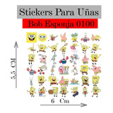 Stickers Para Uñas Transparentes  Bob Esponja . Deco Nails