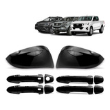 Kit Capa Aplique Retrovisor Maçaneta Preto Hilux Sw4 2023