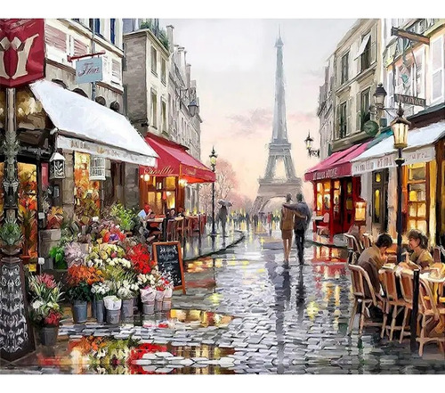 Pintura Por Números Ciudad Paris Eiffel Pinta Tu Cuadro M1