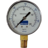 Manómetro 20 Kg 63 Mm Rosca 1/4 Inferior Gas Agua Aire Beyca