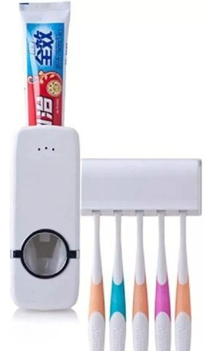 Dispenser Automático Manual Pasta Dental + Porta Cepillos 
