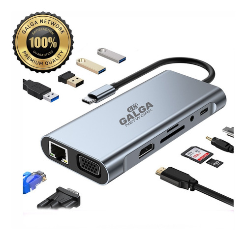 Hub Usb C Macbook Hdmi 4k 11 A 1 Adaptador Aluminio El Mejor