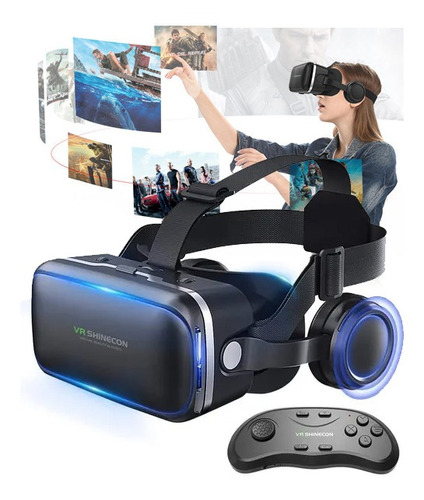 Lentes De Realidad Virtual 3d Vr Con Audífonos Y Gamepad R