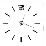 Reloj Pared Dorado Plateado, Negro Acrílico Grande 3d Regalo