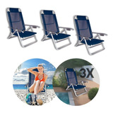 Cadeira Reclinável 5 Posições Piscina Banho De Sol 3und Mor