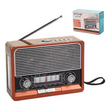 Radio Retro Am Fm Sw Usb Tf Bluetooth Recrgable + Control 