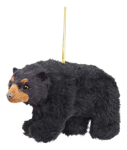 Kurt Adler Adorno De Oso Negro De Peluche De 4.3in