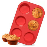 Forma Silicone Mimo 6 Cav Cupcake Petit Gateau Fácil Limpeza