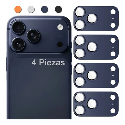 Vibasni 4pcs Protector Cámara Para iPhone 17 Pro Color - Azul Acabado Metálico, Protector De Cámara Antigolpes, Antipolvo, Lente Hd Transparente, Molde 1:1 Espesor De 0.2 Mm 17 Pro - Azul 4pc
