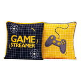 Par De Almofadas Cheias Game Streamer Preto/amarelo 45 X 45 Cor Preto Desenho Do Tecido Gamer