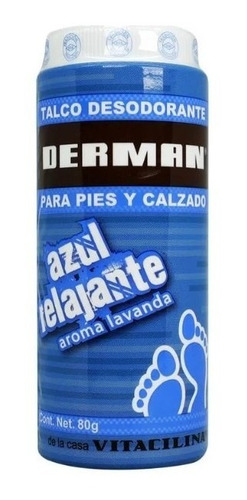 Talco Para Pies Derman Azul Desodorante Relajante 80gr