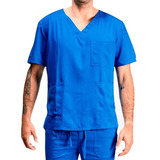 Top Polera Uniforme Clinico Hombre -azul Rey- One Stitches
